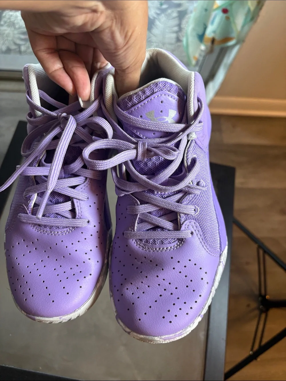 Under Armour Kids Purple Lace-Up Athletic Sneakers